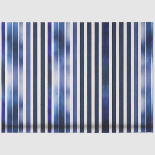 Papier Mousseline Summer Popular Navy Blue Boat Stripes Collection (Recto)