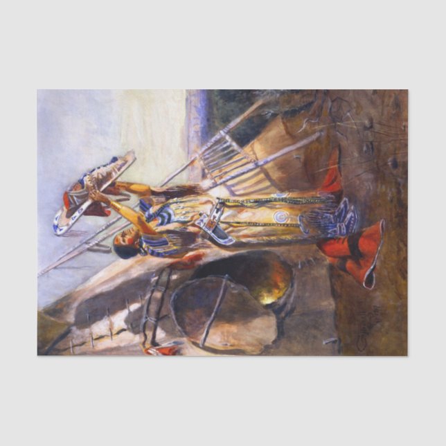 Papier Mousseline "Sun Worshiping in Montana" de Charles Russell (Recto)