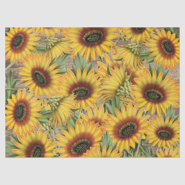 Papier Mousseline Sunfleurs en bois (Recto)
