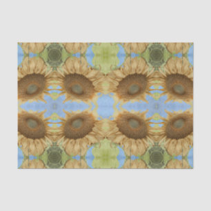 Papier Mousseline Sunflower Blue Sky Floral Country Découpage