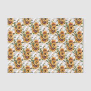 Papier Mousseline Sunflower Lover Bee Honeycomb Motif