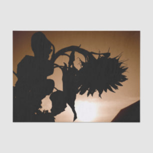 Papier Mousseline Sunflower Sepia Brown Découpage Vintage