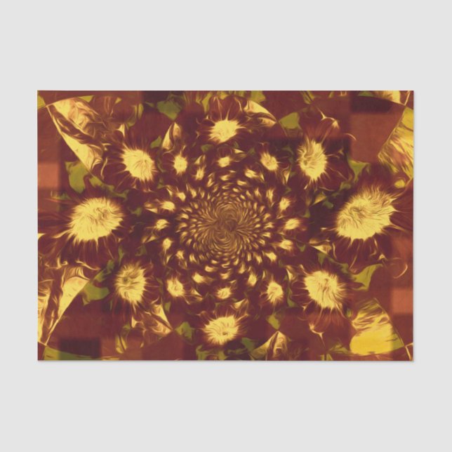 Papier Mousseline Sunflower Yellow Brown Country Decoupage (Recto)