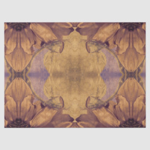 Papier Mousseline Sunflowers Gold Purple Vintage Motif d'antiquité