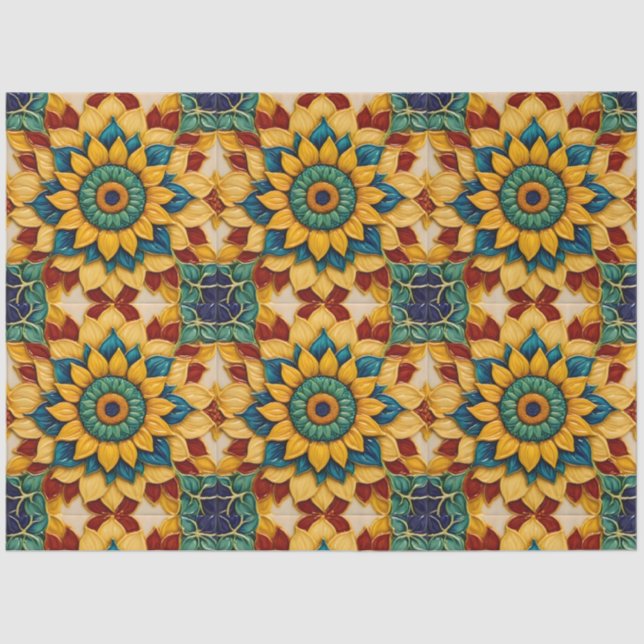 Papier Mousseline Sunflowers Modern Beautiful Collection (Recto)