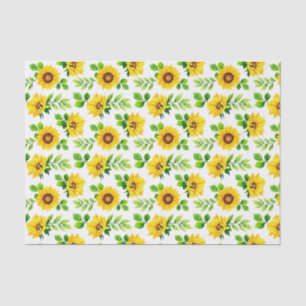 Papier Mousseline Sunflowers Motif Botanique Jardin Fête Florale