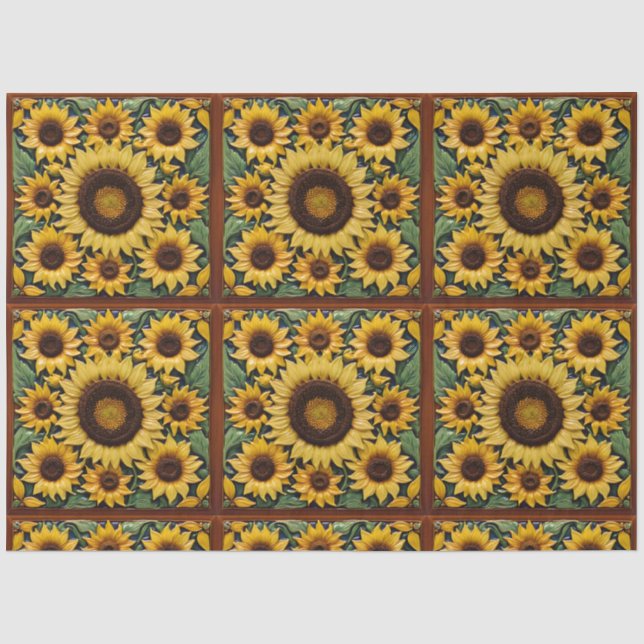 Papier Mousseline Sunflowers Populaire belle collection (Recto)