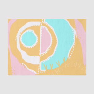 Papier Mousseline Sunrise Ethnic Circle - Pink Orange Spearmint