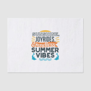 Papier Mousseline Sunshine & Joyrides - Citation De Vibes D'Été Sans