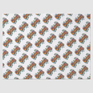 Papier Mousseline Super Retro Psychedelic les années 70 Funky Hippie