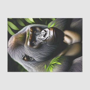 Papier Mousseline Superbe Gorille Argent - Jungle King