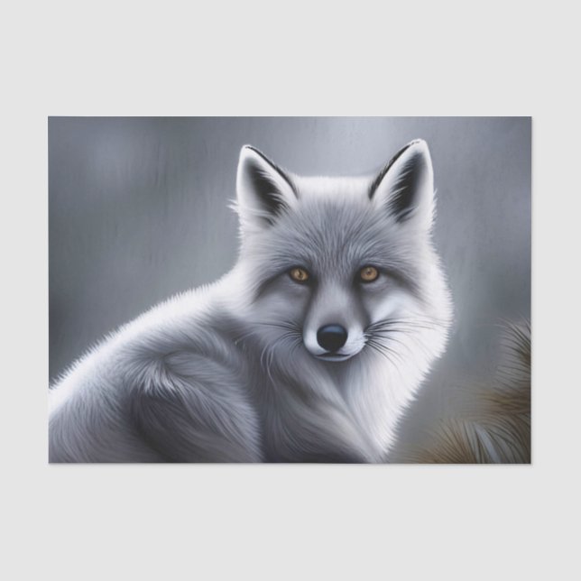 Papier Mousseline Superbe Renard Artique (Recto)