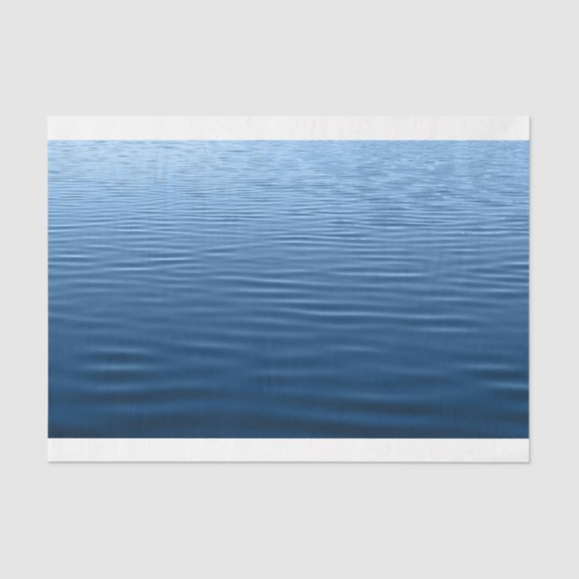 Papier Mousseline Surface d'eau bleu océan 10x15 Découpage (Recto)
