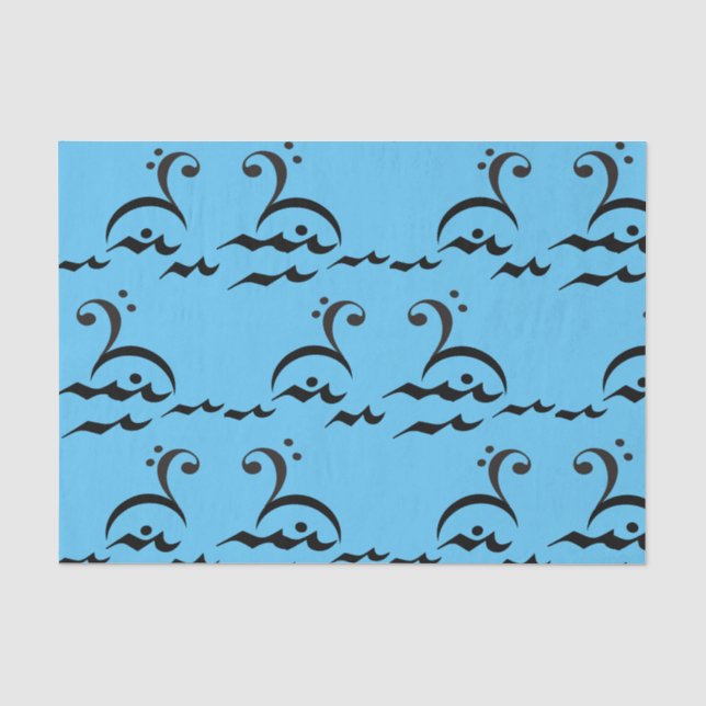 Papier Mousseline Swans, Swan Lake, Symboles de musique, professeur  (Recto)