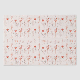 Papier Mousseline Sweet Flower Love Motif