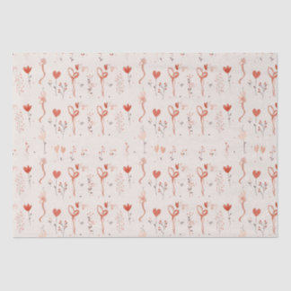 Papier Mousseline Sweet Flower Love Motif