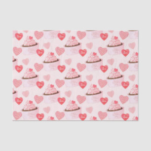 Papier Mousseline Sweet Happy Valentines Day Crème de glace Coeurs