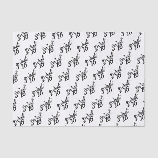 Papier Mousseline Sweet sixteen Numéros 16e anniversaire (Recto)