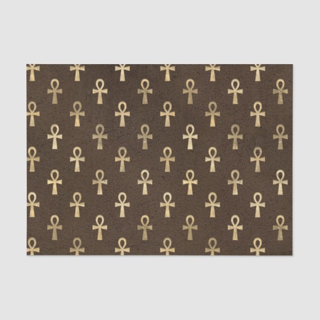 Papier Mousseline Symbole Brown et or égyptien (Recto)