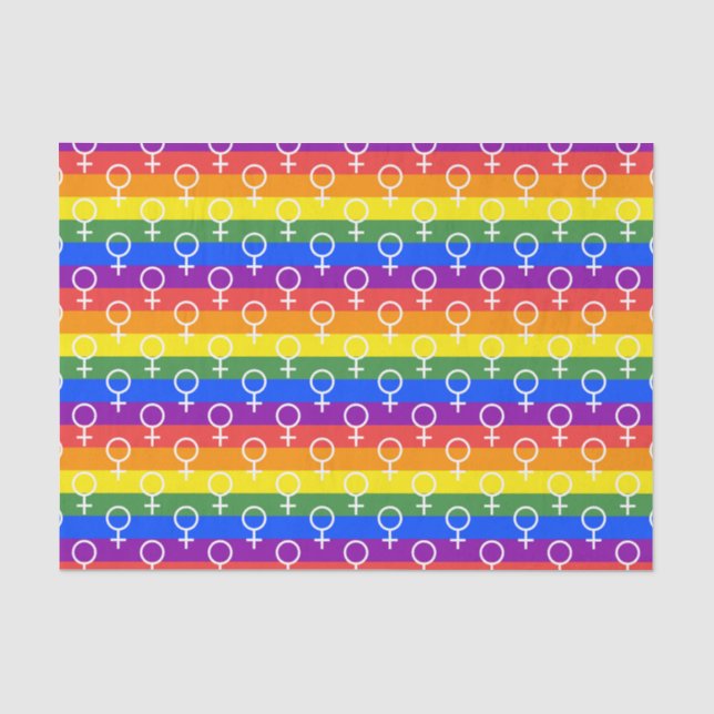Papier Mousseline Symbole féminin Motif arc-en-ciel (Recto)