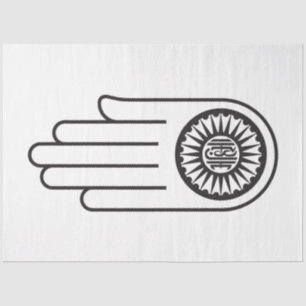 Papier Mousseline Symbole jaïn d'Ahimsa (Main de non-violence)