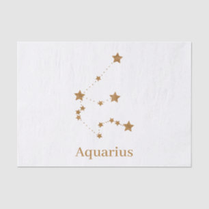 Papier Mousseline Symbole moderne Zodiac Gold Aquarius Air de l'él