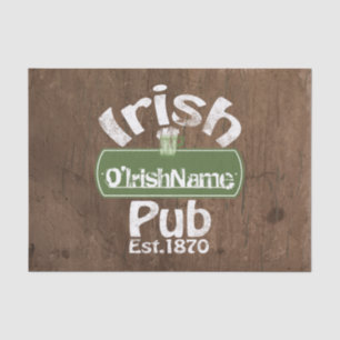 Papier Mousseline Symbole personnalisé Irish Pub Old Keg