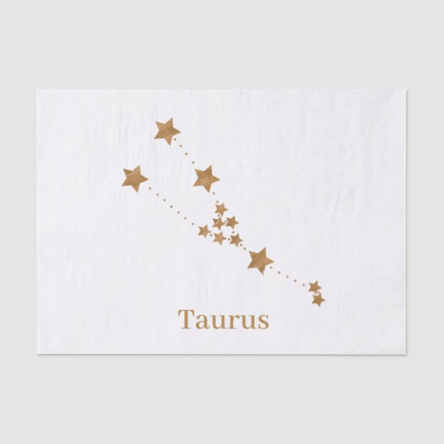 Papier Mousseline SYMBOLE Zodiaque Moderne Taurus Or | Élément Terre (Recto)