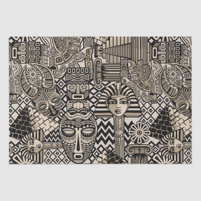 Papier Mousseline Symboles historiques anciens Style de tatouage (Recto)