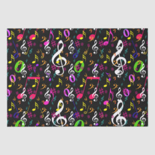 Papier Mousseline Symboles musicaux Design Motif