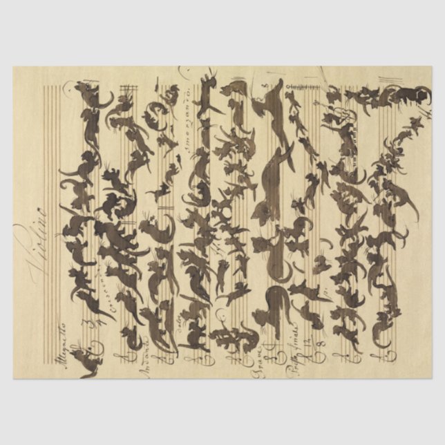 Papier Mousseline Symphonie de chat par Moritz von Schwind (Recto)
