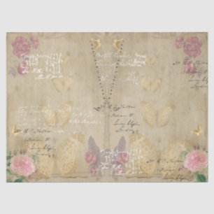 Papier Mousseline Symphonie des papillons d'or