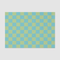 Tableau À damiers Motif en bleu et vert