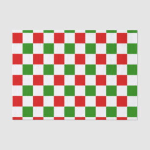 Papier Mousseline Tableau de contrôle rétro Noël rouge et vert