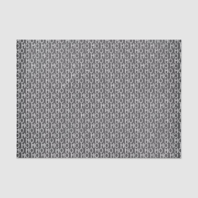 Papier Mousseline Tableau noir et blanc "Ho Ho Ho Ho" (Recto)