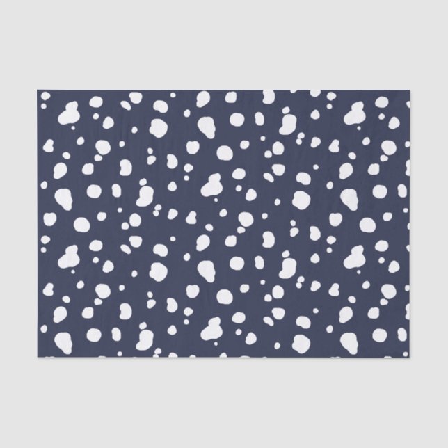 Papier Mousseline Taches et marine dalmatiennes blanches à la mode (Recto)