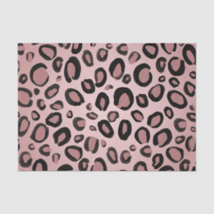 Papier Mousseline Taches imprimées léopard guépard peintes en rose e