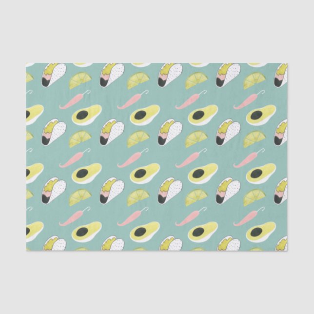 Papier Mousseline Taco à propos d'amour | Motif d'élément Taco (Recto)