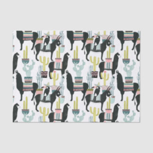 Papier Mousseline Taco à propos d'amour   Motif Llama & Donkey