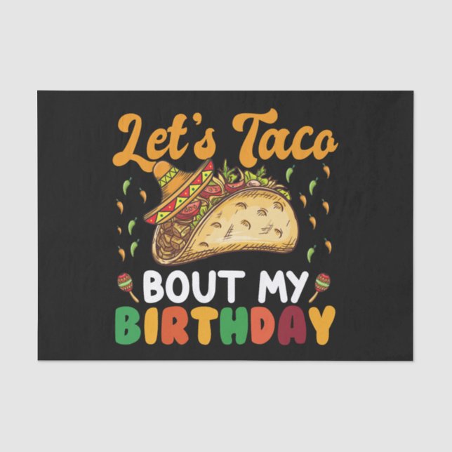 Papier Mousseline Taco Bout My Birthday Cinco De Mayo Party (Recto)