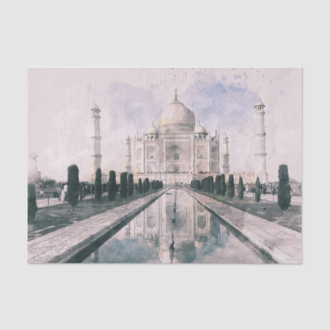 Papier Mousseline Taj Mahal, Inde (Recto)