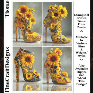 Papier Mousseline Talons Hauts Tournesol Art DT3R Découpage