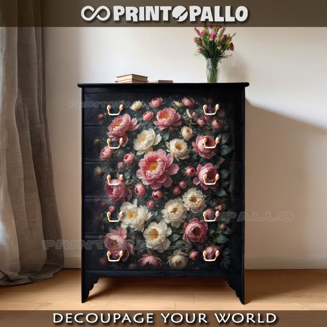 Papier Mousseline Tapis de peinture Renaissance aux fleurs de pivoin (Créateur téléchargé)