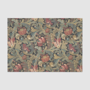 Papier Mousseline Tapisserie florale riche Brocade Antique Classique