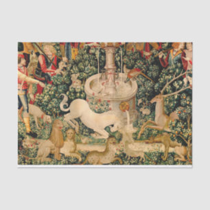 Papier Mousseline Tapisseries Unicorne Trouvé Légende Mythique