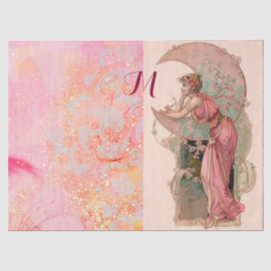 PAPIER MOUSSELINE TAROTS/ LUNE LADY, MONOGRAMME DES ÉPAULES FLORALES