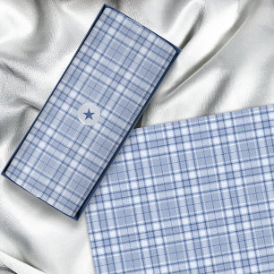 Papier Mousseline Tartan - bleu moyen à bleu clair et bleu marine
