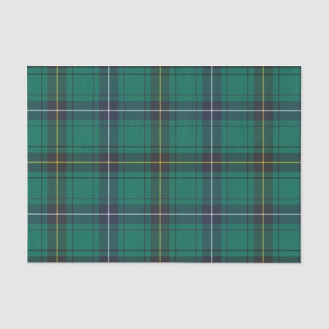 Papier Mousseline Tartan de chèque vert de Clan Henderson (Recto)