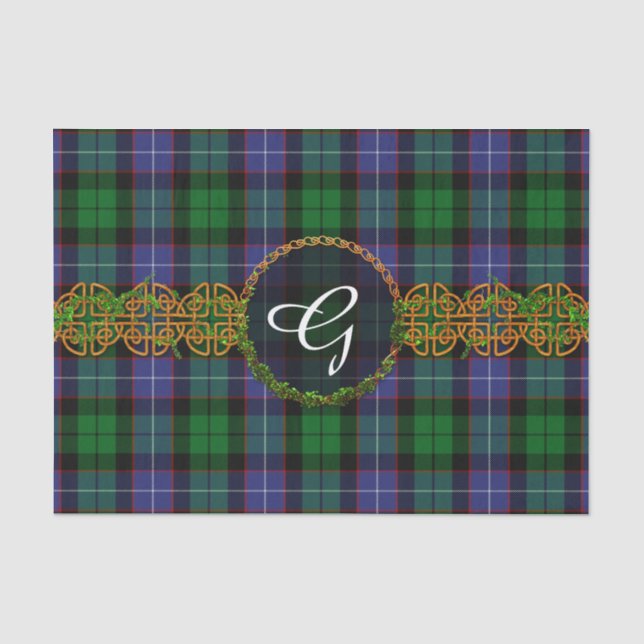 Papier Mousseline Tartan et monogramme de Galbraith (Recto)
