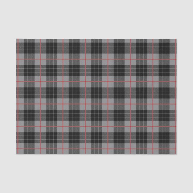 Papier Mousseline Tartan gris flanc noir plaid (Recto)